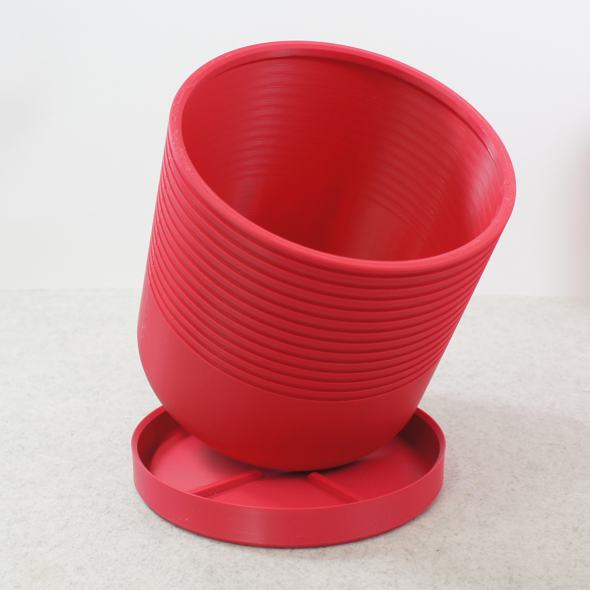 Magenta Pink Ribbed Plant Pot